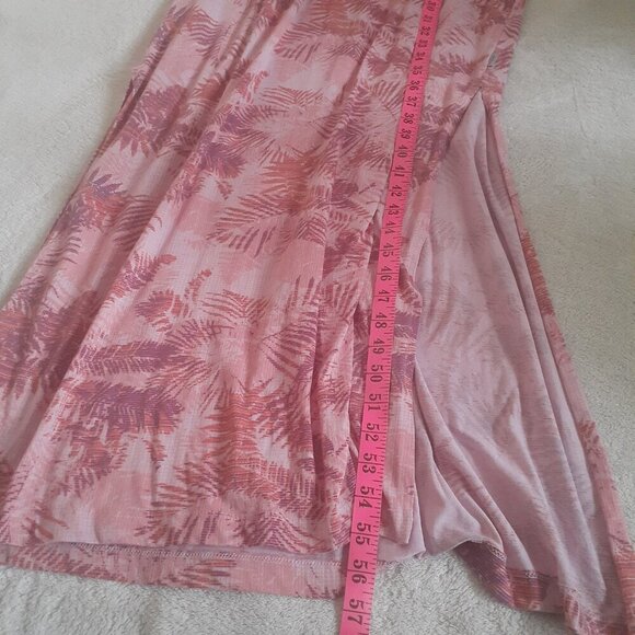 Eddie Bauer XL Pink Tropical Leaf Print Coast & Climb Sleeveless Maxi Dress - Picture 9 of 10